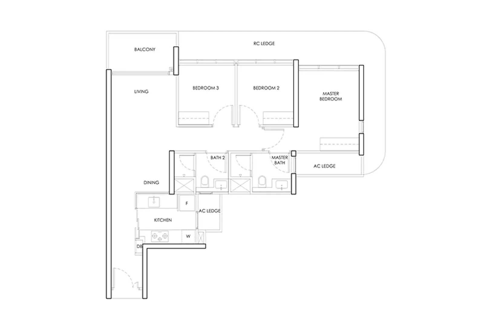 Chencharu Central Residences 3 Bedroom Floor Plan