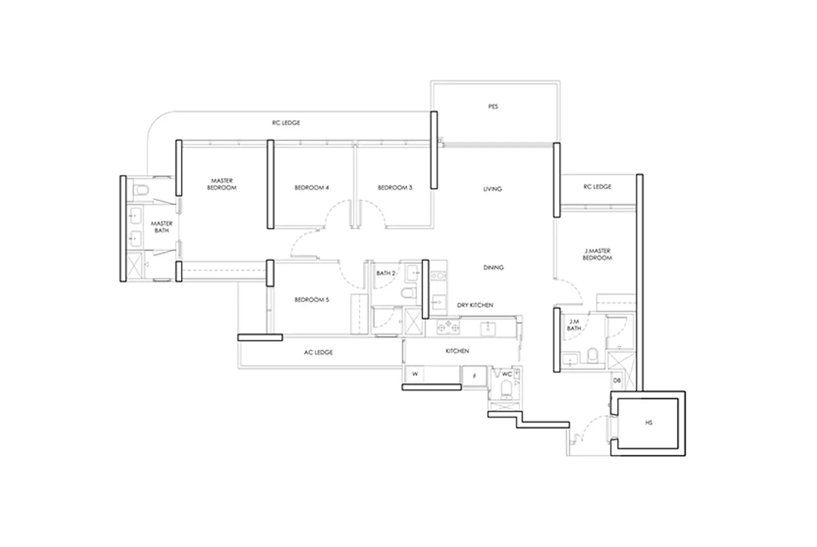 Chencharu Central Residences 5 Bedroom Floor Plan